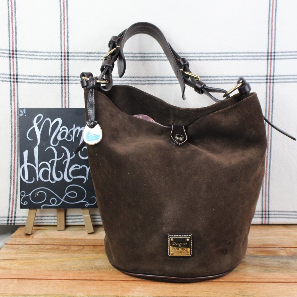 Dooney & Bourke Brown Nubuck Bucket Bag